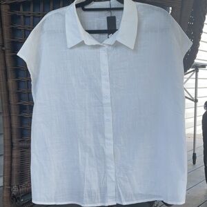 BLOUSE SLEEVELESS SIZE XL WHITE BY ALLEGRA K